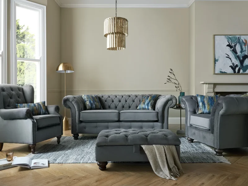 Winchester main 3+1+Wingback Chair+Stool