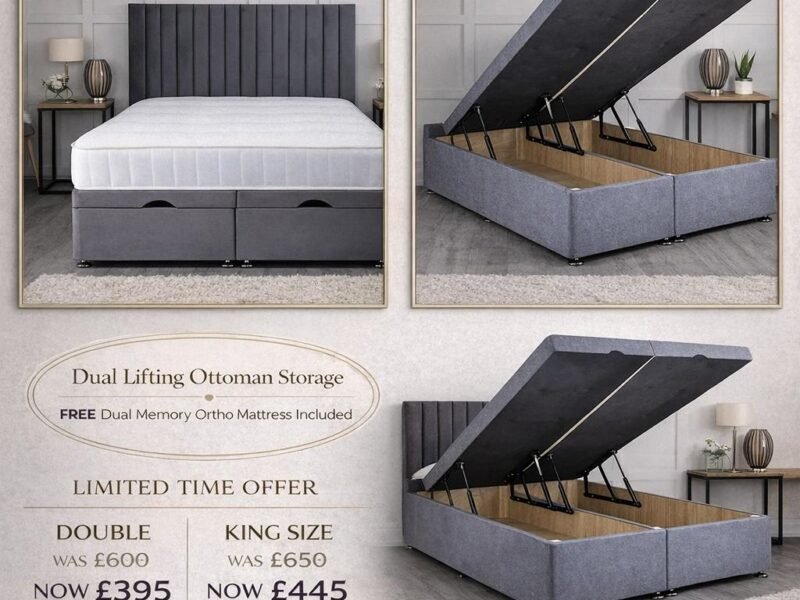 Ultimate Storage Solution: Solid Top Divan Ottoman Bed Bundle