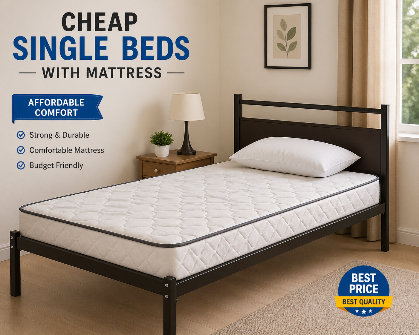 Cheap Single Beds with Mattress