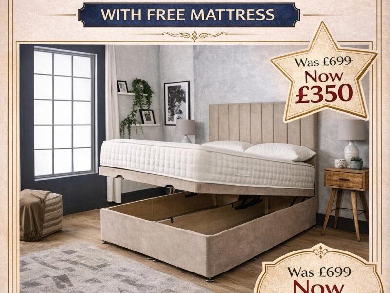 Double Plush Pink Ottoman Divan on Clearance