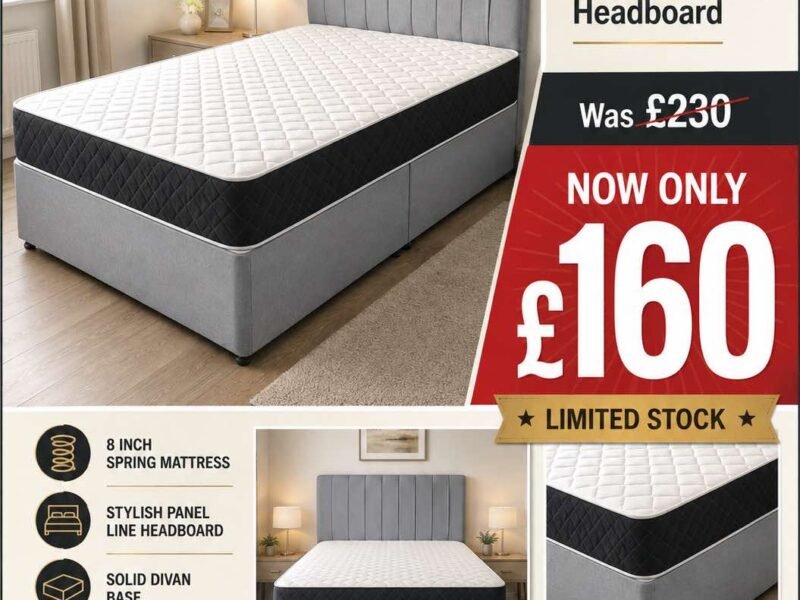 Special Offer Double Grey Divan Set